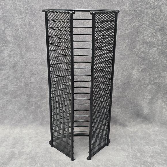 Black Metal CD Holder Shelf Organizer Rack Stand Tower for Compact Disc CDs - Picture 3 of 9